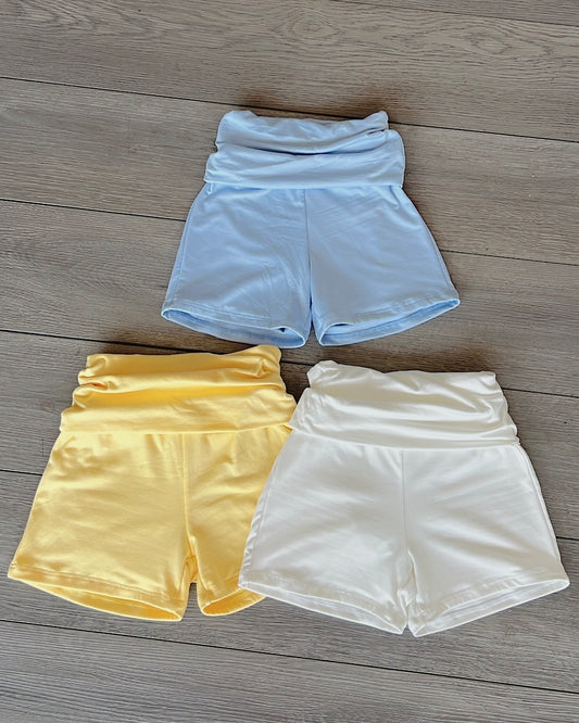 *L.S* Baby Blue B-Soft Fold Over Shorts