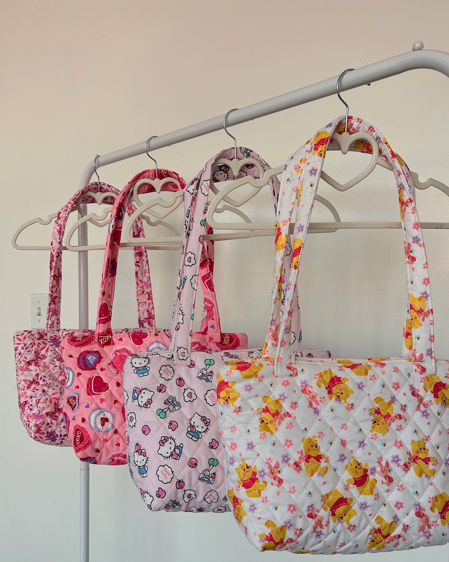 Lavender Pooh Flower Tote Bag