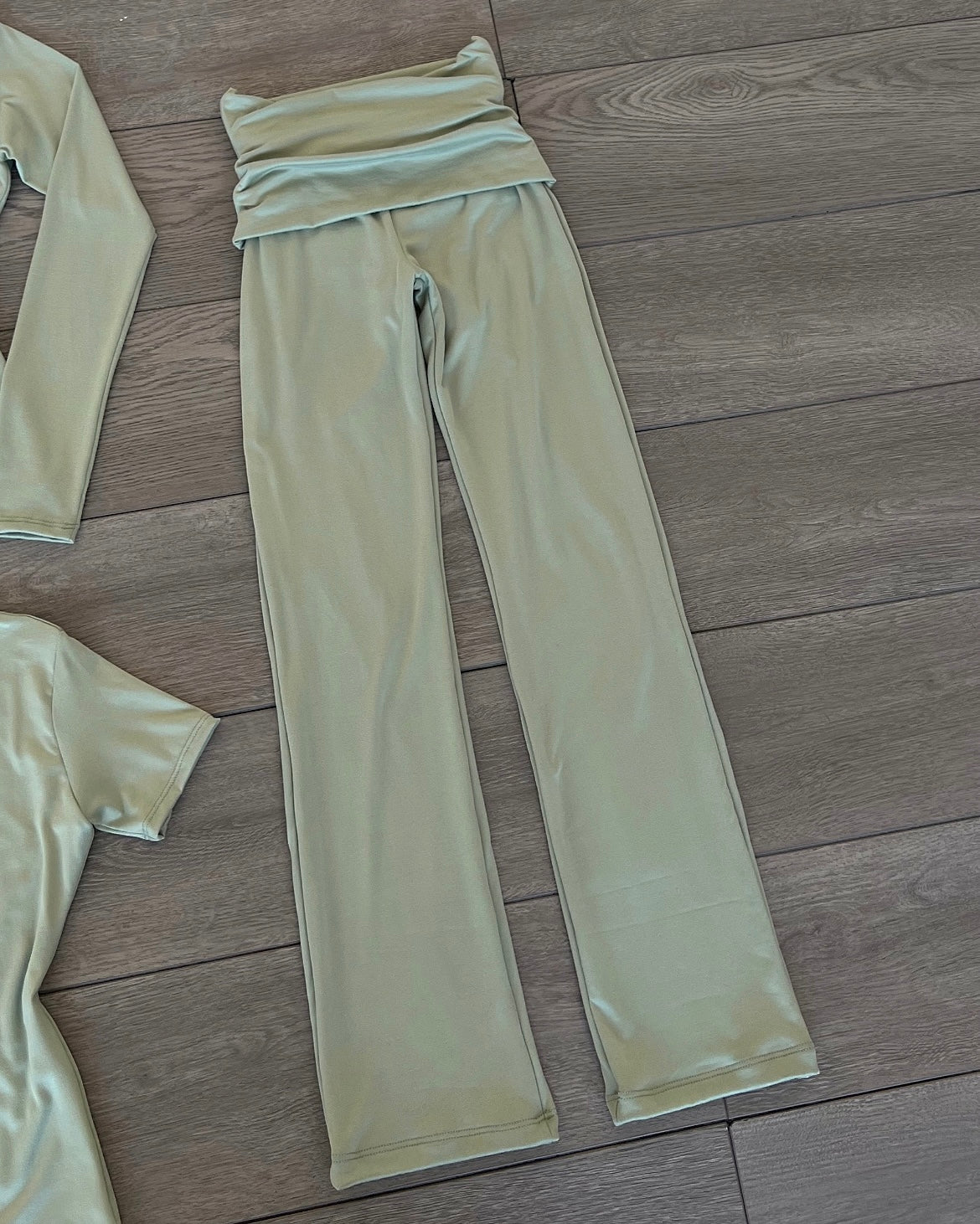 Sage (B-Soft) Fold Over Flare Pants